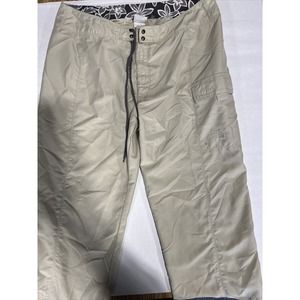 The North Face Ripstop Cargo Capri Pants Womens Size 10 Khaki Drawstring Hiking